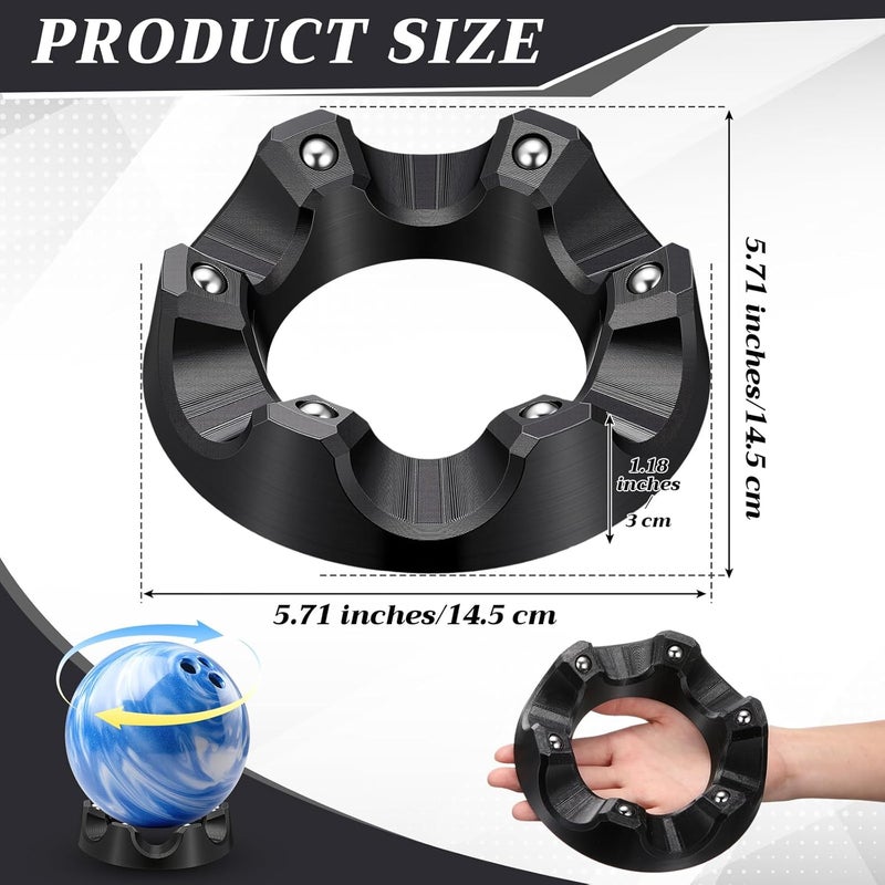 Yookeer Bowling Ball Spinner Stand, 360° Smooth Rotating Ball Cup Holder with Easy Multi-Angle Grip, Universal Bowling Accessories for Optimal Performance, Cleaning & Polishing - Image 3